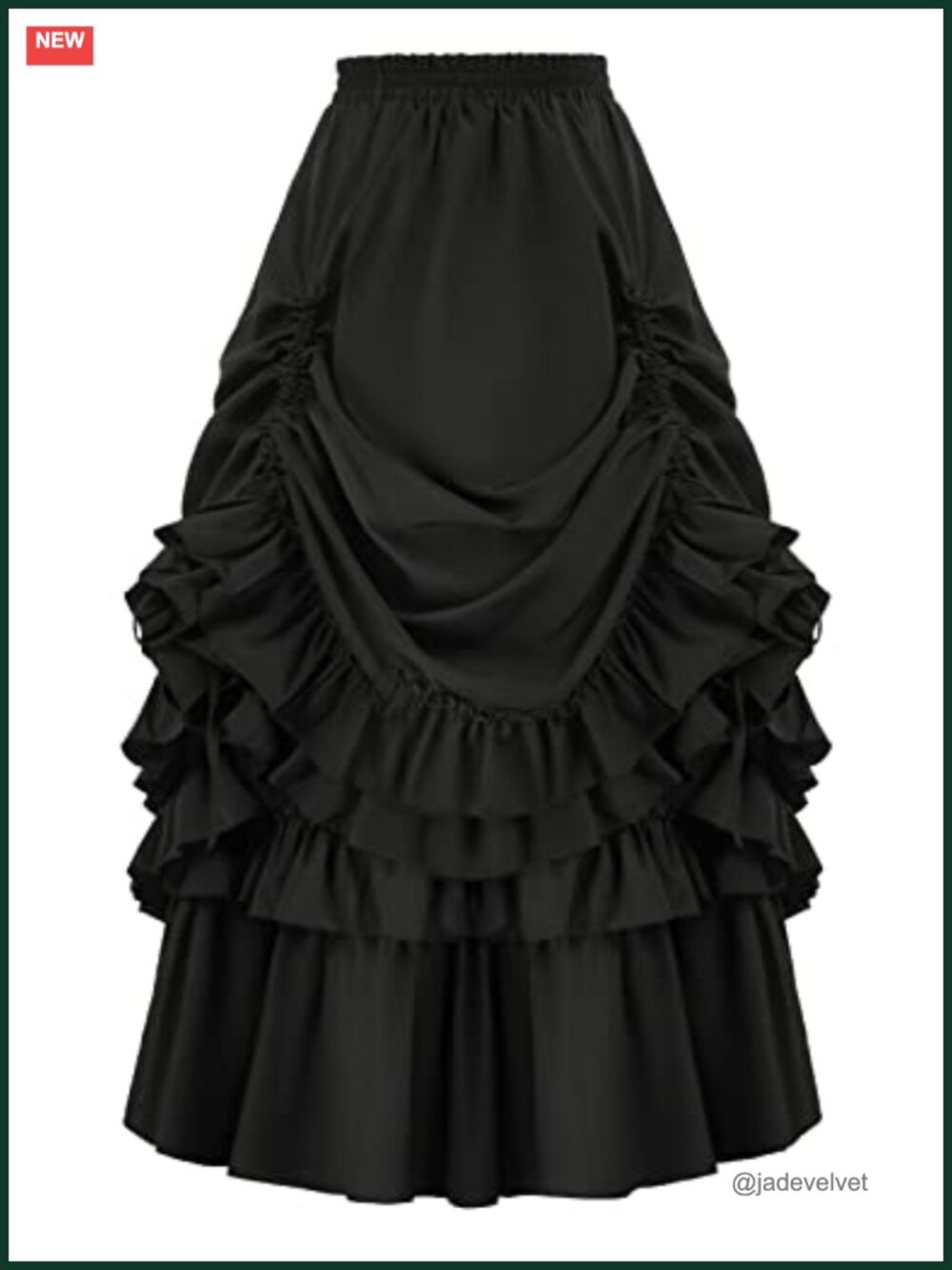 Vintage Gothic Victorian Ruffle Skirt Steampunk Renaissance Full